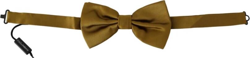 Dolce & Gabbana Mustard Butterfly Papillon Men Bow Tie , Oranje, Heren