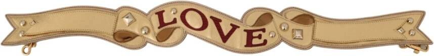 Dolce & Gabbana Leather Love Bag Accessory Shoulder Strap , Geel, Dames