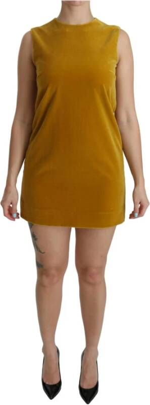 Dolce & Gabbana Stretch shift mini jurk , Geel, Dames