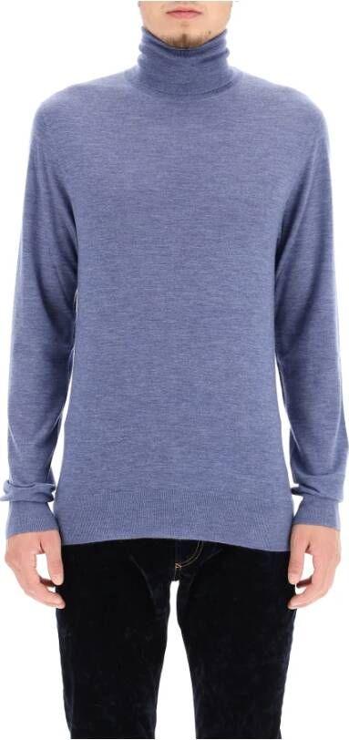Dolce & Gabbana High neck cashmere sweater , Paars, Heren