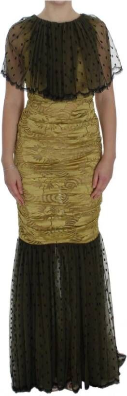 Dolce & Gabbana Floral Lace Ricamo Gown Dress , Geel, Dames