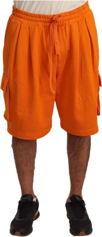 Dolce & Gabbana Cargo Logo Plaque Shorts , Oranje, Heren