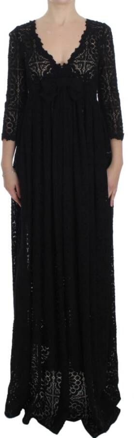 Dolce & Gabbana Maxi jurk op volledige lengte , Zwart, Dames