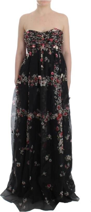 Masterpiece black floral print silk runway dress Dolce & Gabbana Pre owned, Zwart, Dames