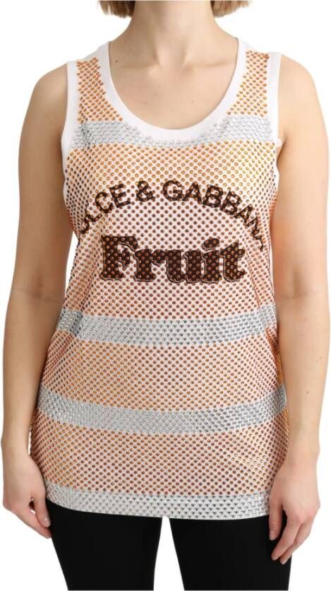 Dolce & Gabbana Mouwloze tanktop , Oranje, Dames