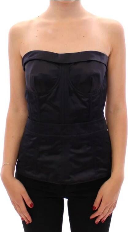 Dolce & Gabbana Zijden strapless korset top , Zwart, Dames