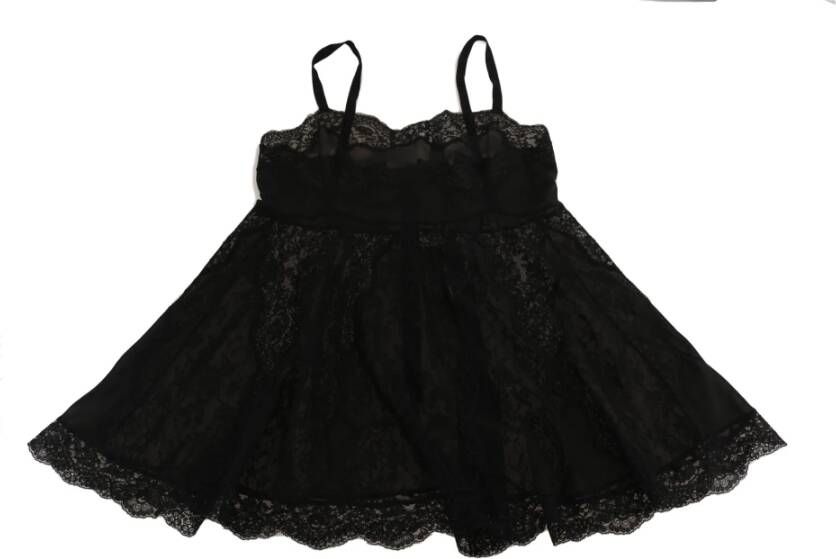 Dolce & Gabbana Zijden kanten jurk , Zwart, Dames