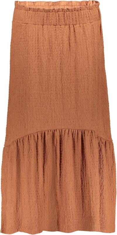 Geisha Rok Crinkle Structuur , Bruin, Dames