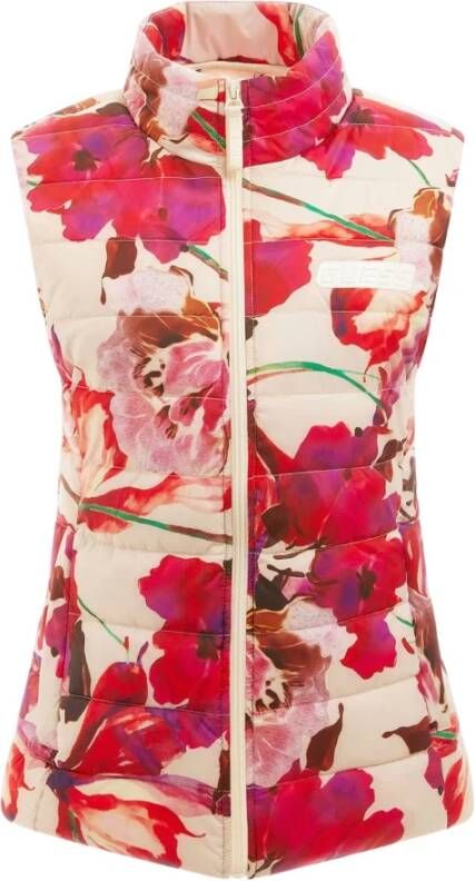 Guess Puffer Bodywarmer Met Bloemen All Over