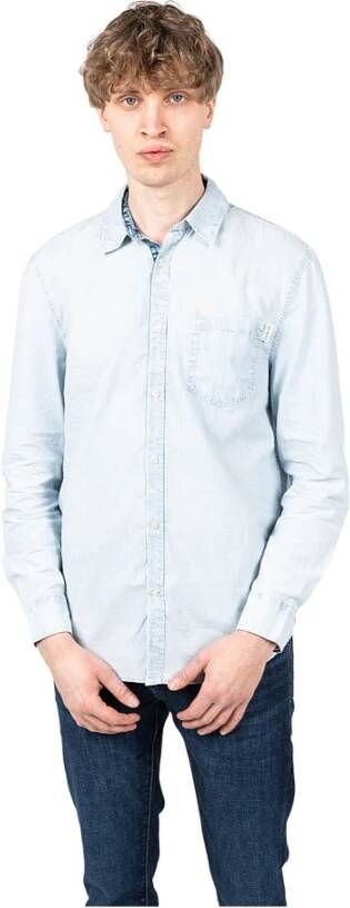 Guess Casual Overhemden Blauw Heren