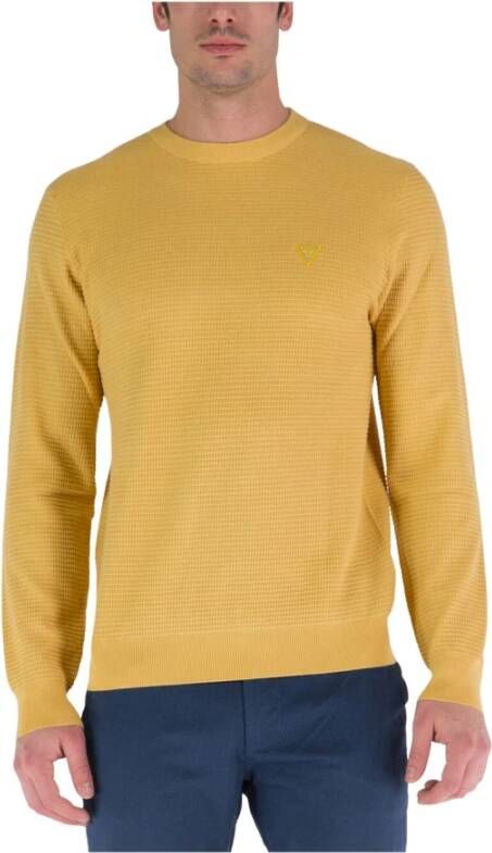 Guess Truien met ronde hals , Geel, Heren