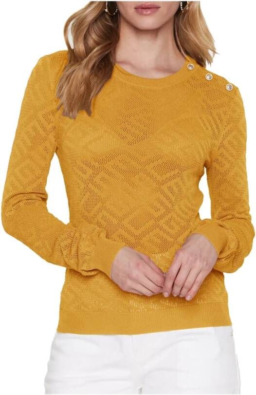 Guess Truien met ronde hals , Oranje, Dames