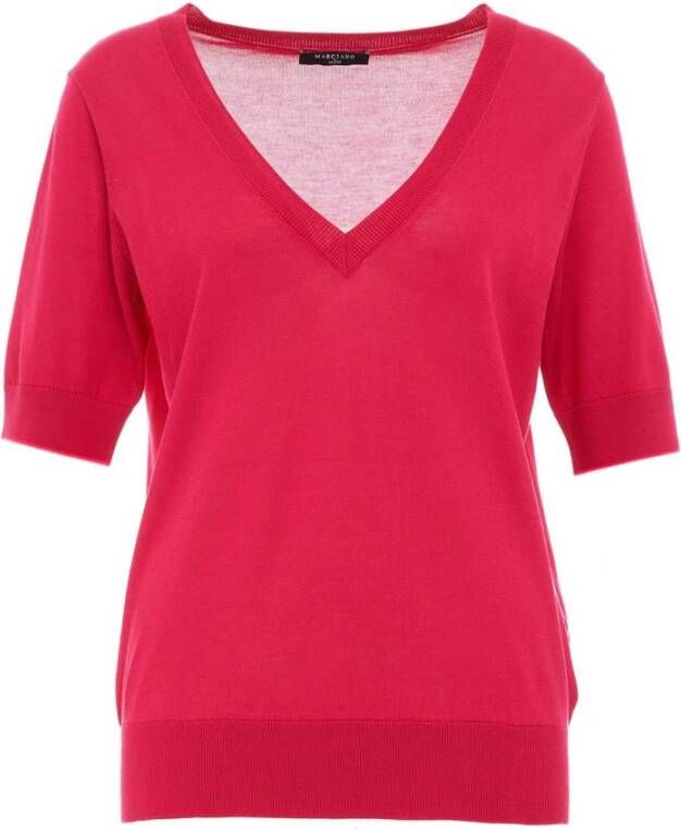 Guess Gebreide kleding met V hals , Rood, Dames