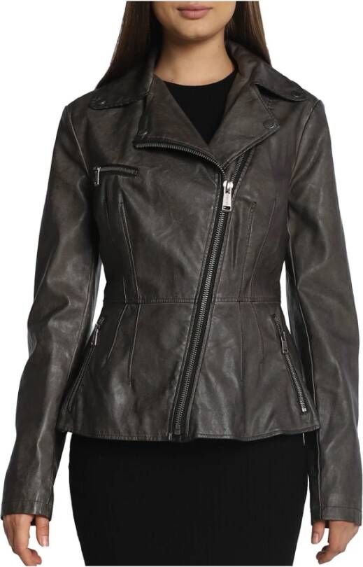 Guess Leren en Suède Jassen Grijs Dames