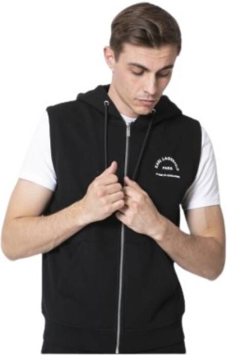 Karl Lagerfeld Mouwloze hoodie , Zwart, Heren
