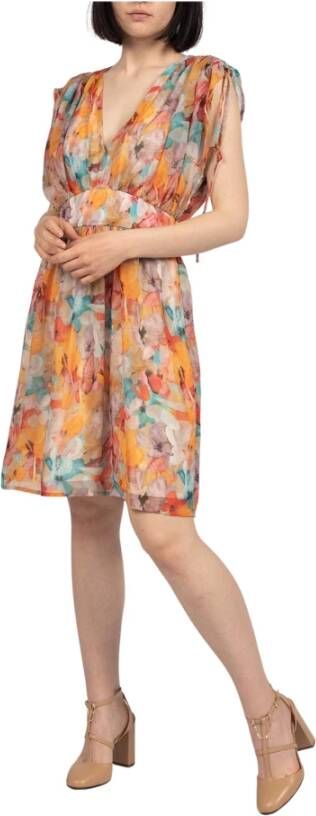 Liu Jo Short Flowery Dress , Oranje, Dames