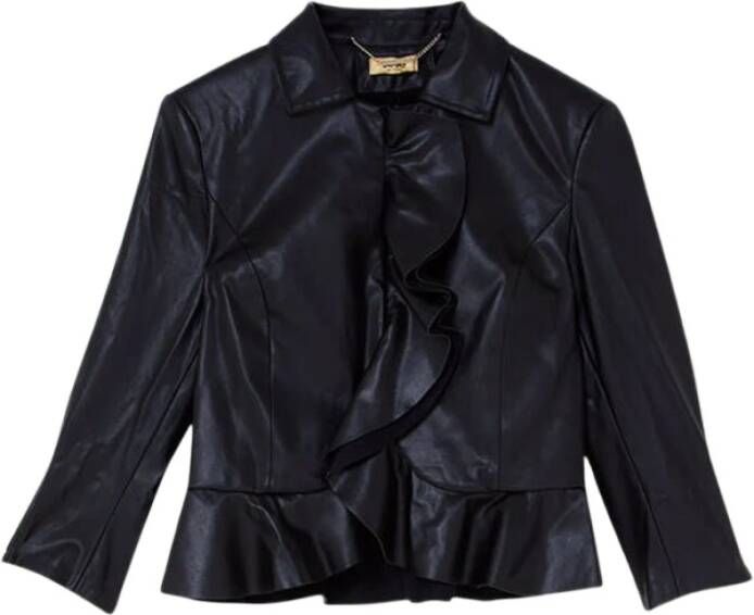 Liu Jo Leren en Suède Jassen Zwart Dames