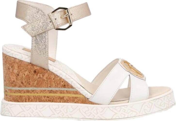 Liu Jo Nicole leren sleehakken wit/goud