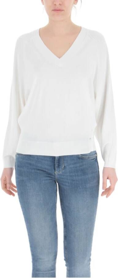 Liu Jo V hals gebreide kleding , Wit, Dames