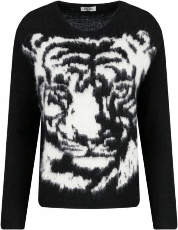 Liu Jo Ronde hals gekweek , Zwart, Dames