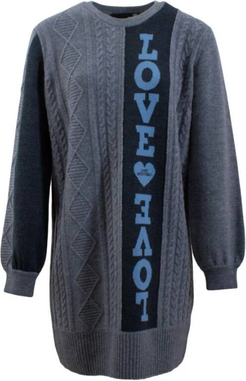 Love Moschino Gebreide jurken , Grijs, Dames