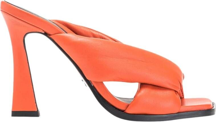 pinko Nappa lederen hakken slip ons , Oranje, Dames