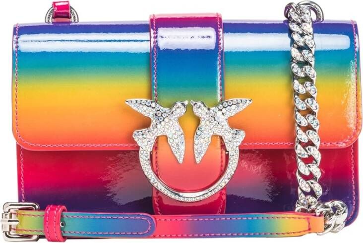 pinko Love ONE Mini CL Vernice , Oranje, Dames