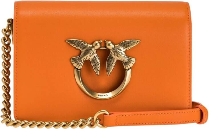 pinko Hou van mini klik gewoon 1 cl vitello seta , Oranje, Dames