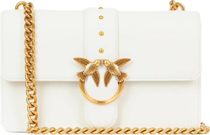 Pinko Witte Schoudertas Love One Classic Cl