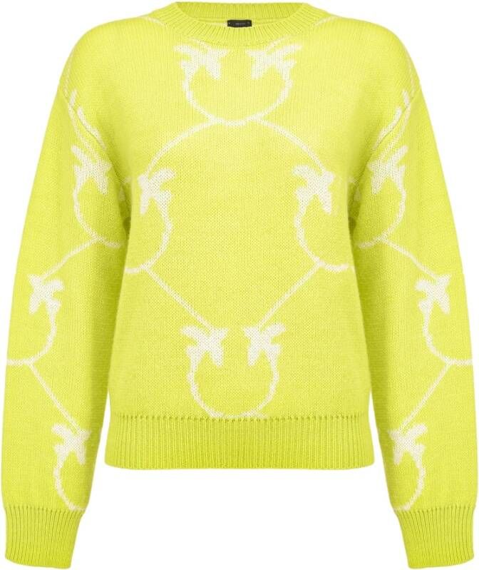 pinko Abbey Road Double Jacquard Monogram Shirt , Geel, Dames