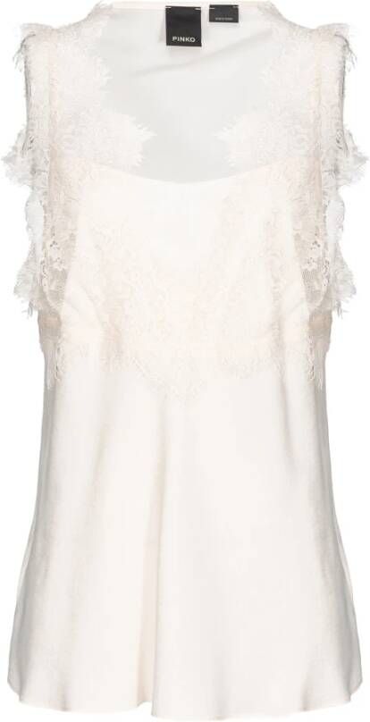 pinko Mouwloze tops , Wit, Dames