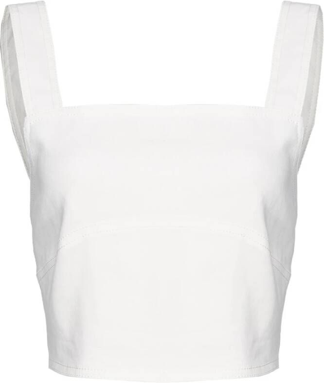 pinko Remrem Top linnen stretch , Wit, Dames