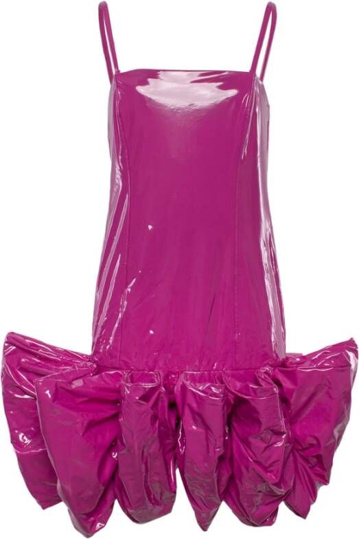Rotate Birger Christensen Ruche patent mini jurk , Roze, Dames