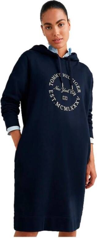 Tommy Hilfiger Jerseyjurk REG METLLC ROUNDLL SHRT HOOD DRS