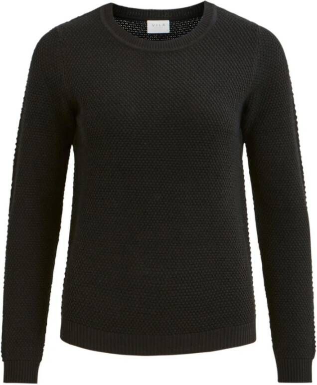 Vila Trui met ronde hals VICHASSA LS KNIT met elegant breimotief