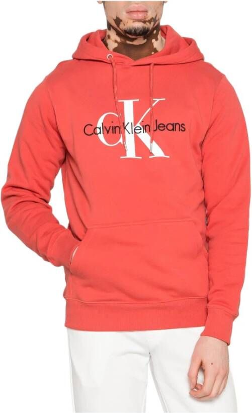 Calvin Klein Hooded sweatshirt with fleece interior , Wit, Heren