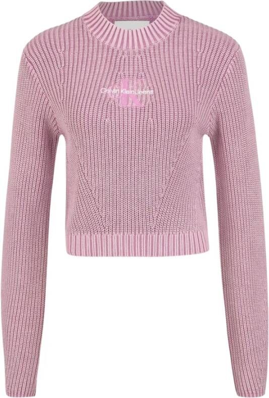 Calvin klein Gewassen monoloog swea J20J220447beh Jeans, Roze, Dames