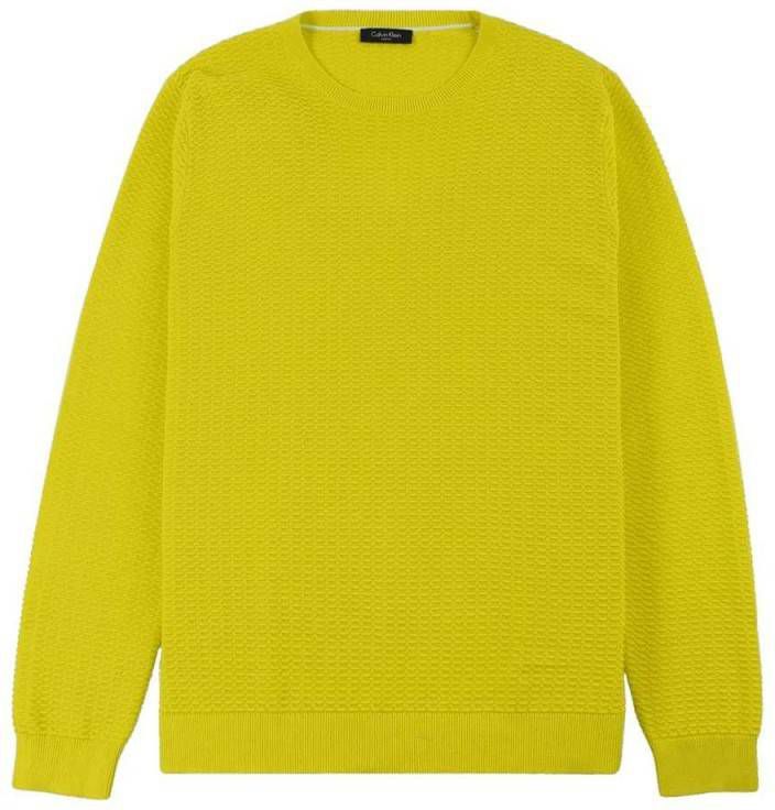 Calvin Klein Sawart Geraffineerde CTN Gestructureerde C Nk , Geel, Heren