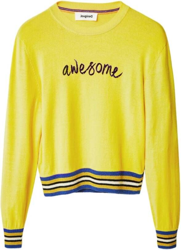 Desigual Hoodies & Sweatvesten Geel Dames