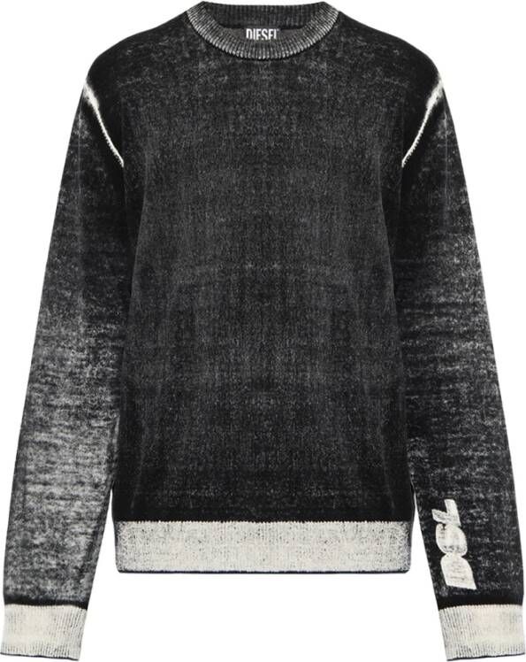 Diesel K Larence fijngebreide pullover met verwassen afwerking