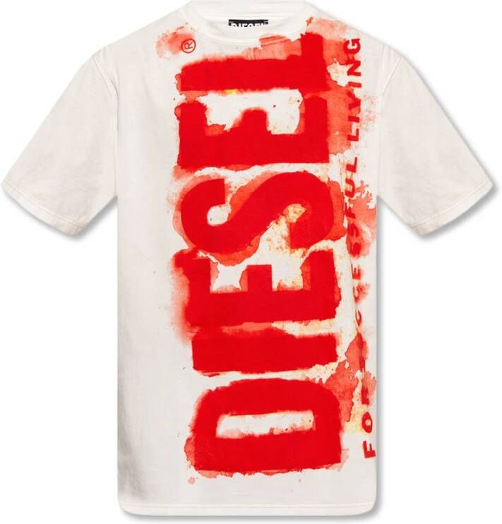 Diesel T Just E16 T shirt , Wit, Heren