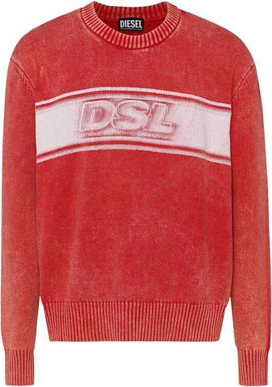 Diesel Ronde hals gekweek , Rood, Heren