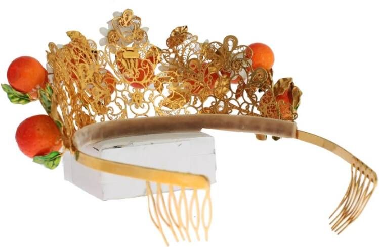 Dolce & Gabbana Multicolor Sicily Orange Tiara , Oranje, Dames