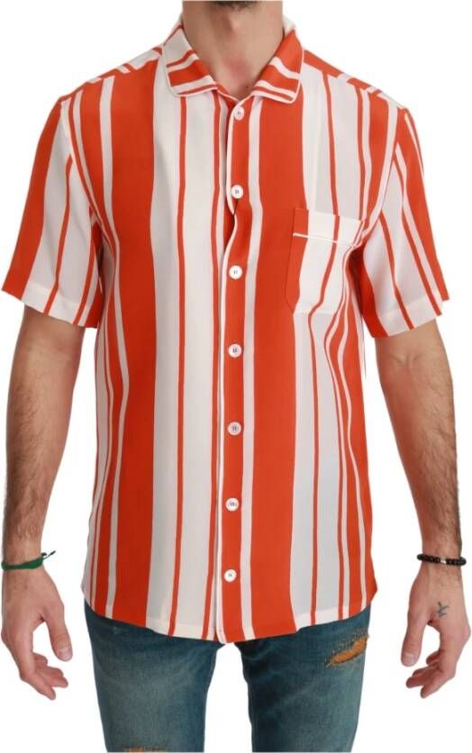 Dolce & Gabbana Korte mouwen Overhemden Oranje Heren