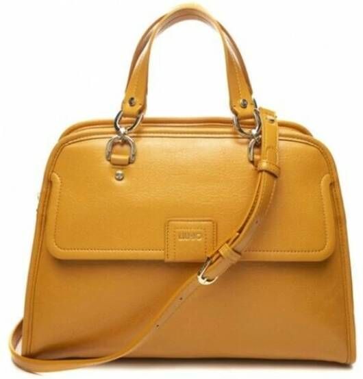 Liu Jo Faux leergraved logo tote , Oranje, Dames