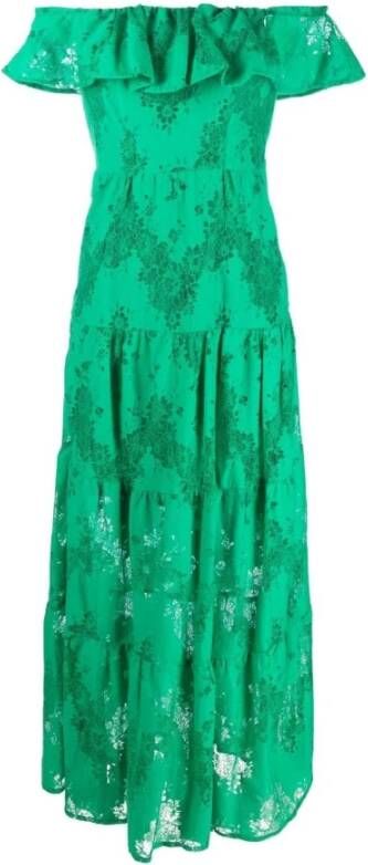 Liu Jo Floral lace tiered dress , Groen, Dames