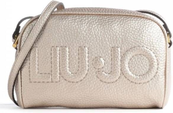 Liu Jo Schoudertas met geborduurd logo goud Af2213/E0161 , Geel, Dames