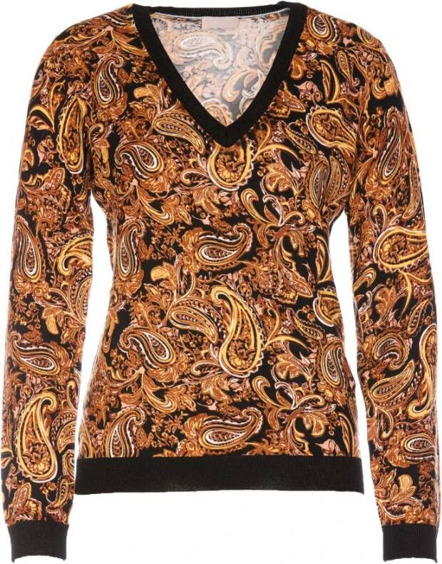 Liu Jo V hals gebreide kleding , Oranje, Dames