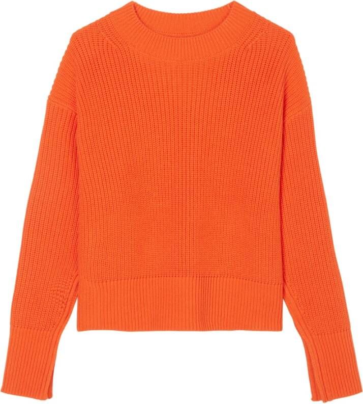 Marc O'Polo Gebreide crewneck trui, ontspannen pasvorm , Oranje, Dames