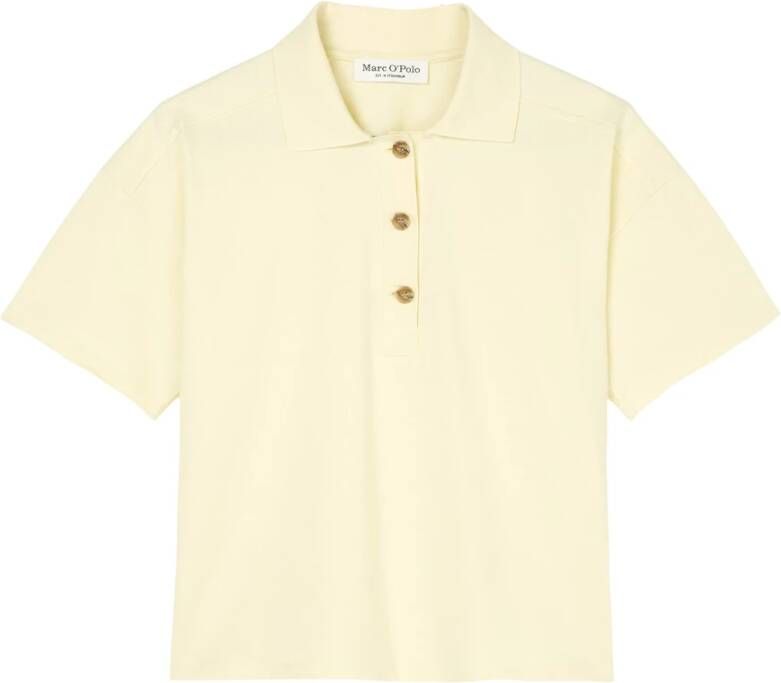 Marc O'Polo Loose fitting short sleeved polo shirt , Geel, Dames